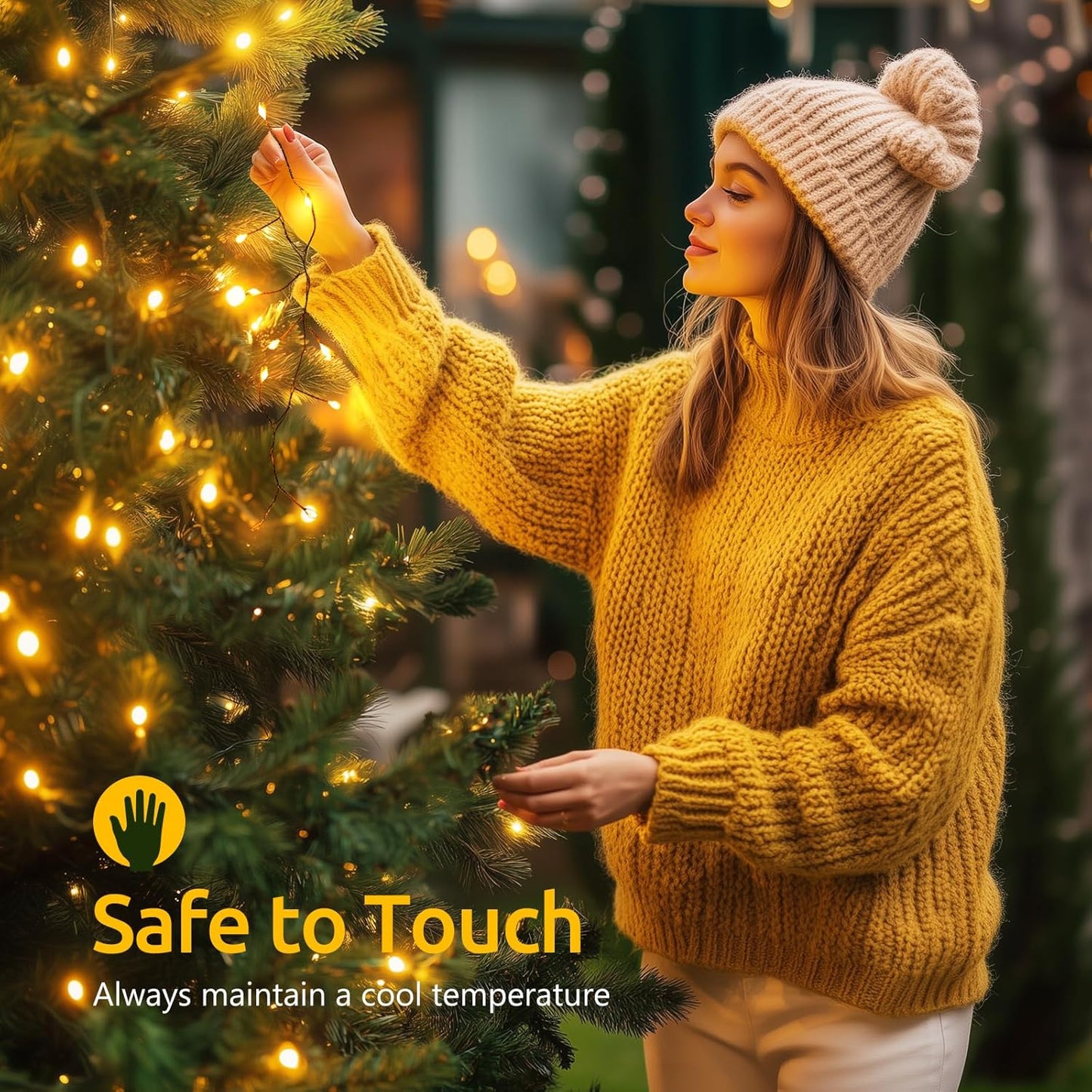 10FT 120LED warm white fairy lights with twinkle firecracker design
