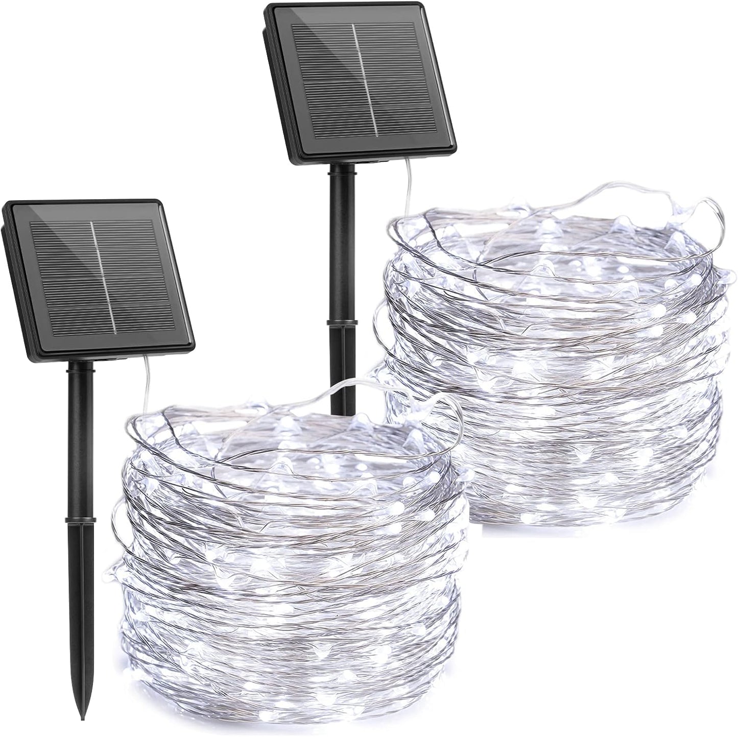 132ft Copper Wire Solar String Lights - 400 LED, Waterproof, 8 Modes