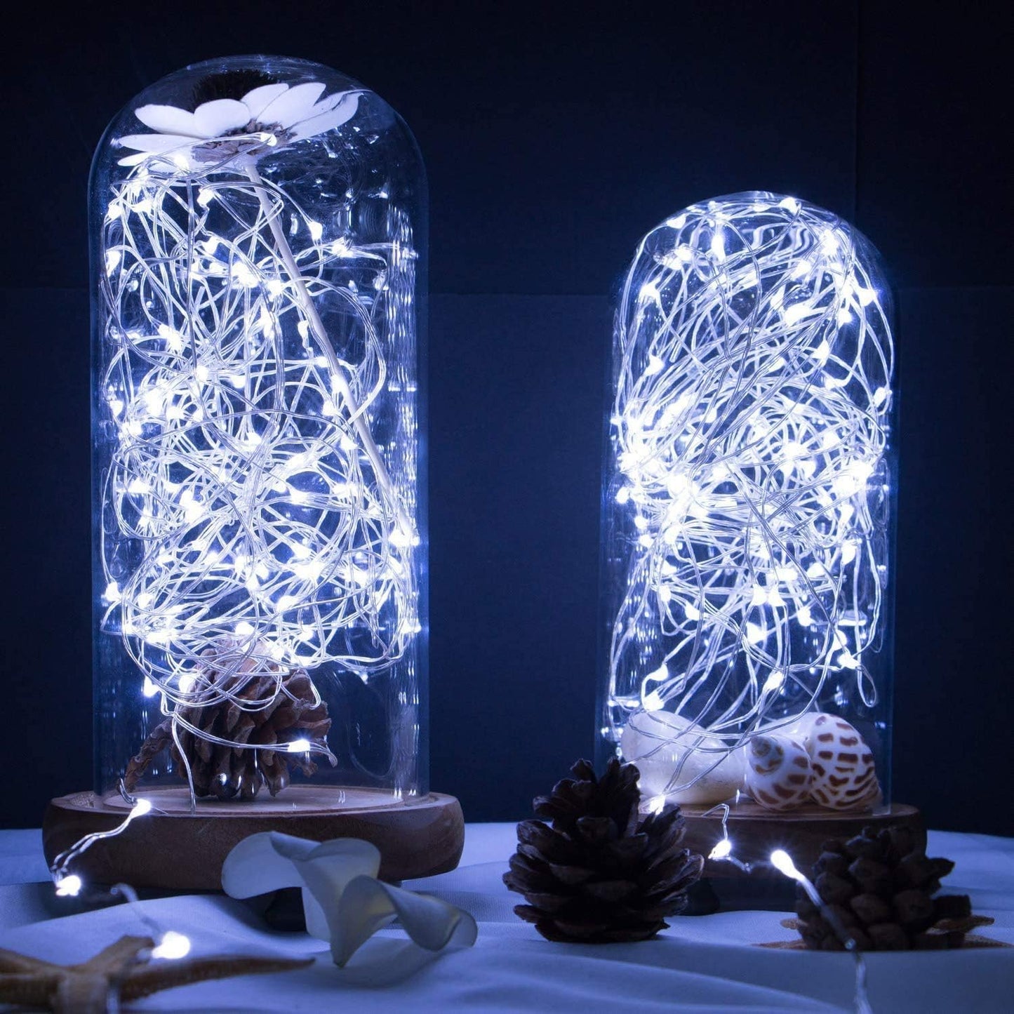 132ft Copper Wire Solar String Lights - 400 LED, Waterproof, 8 Modes
